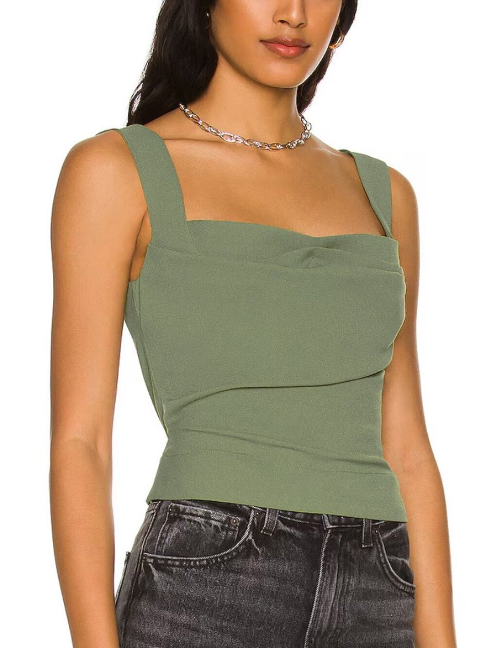 Miaou Imogene Corset Top in Olive Green Size L